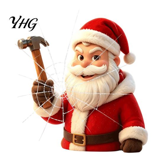Non Adhesive Window Clings Christmas Santa Claus Static Glass Sticker, Removable Reusable PVC Party Supplies for Living Room Bedroom Holiday