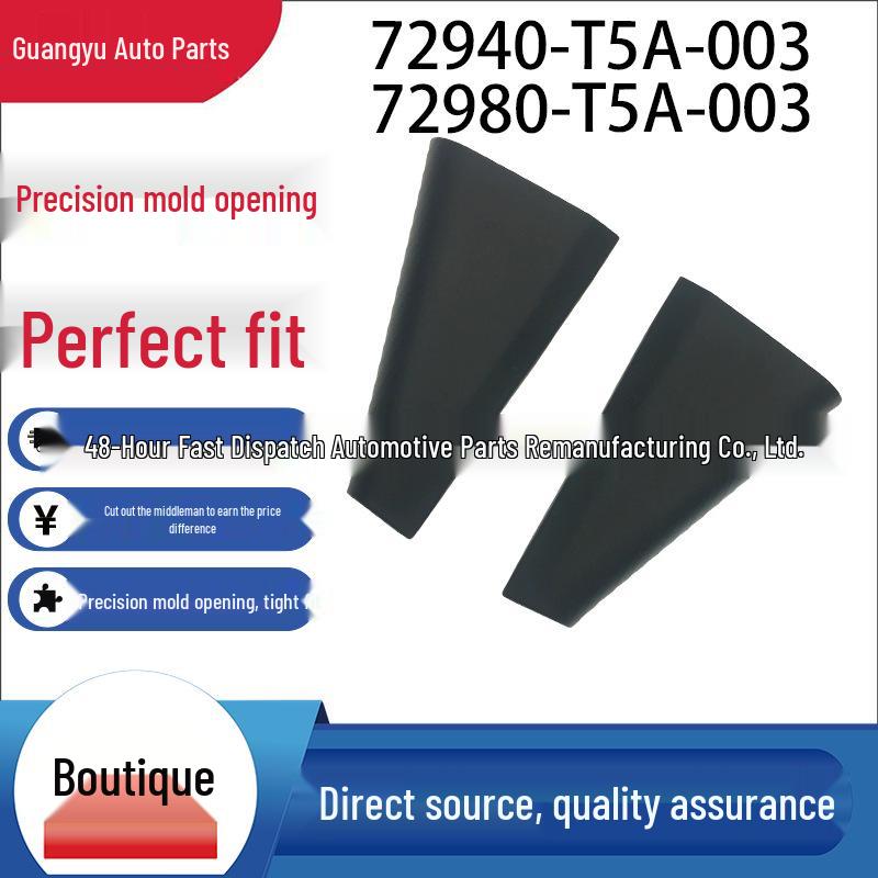Honda Hatchback Fit Rear Door Quarter Window Trim, Parts 72980-T5A-003, 72940-T5A-003.