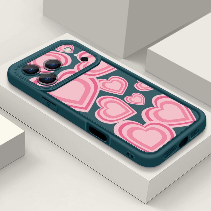 For iPhone 17 Pro Max Case Y2K Retro Gradient Love Hearts Pattern Shockproof Bumper Soft Silicone Cover For iPhone 16 15 14 13 Pro 12 11 16E Air