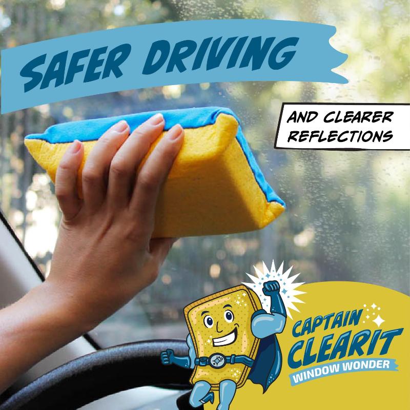1Pcs Multifunctional Car Wash Sponge Block Windshield Cleaning Sponge Brush Glass Defogging And Dirt Cleaning Sponges