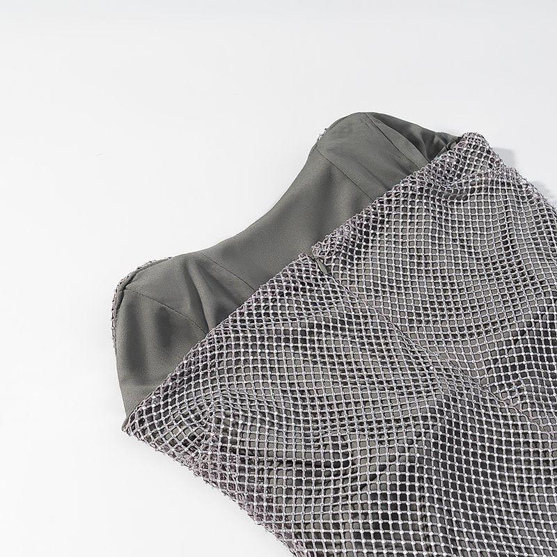 Araltay New Arrival Fashion Style Women's Clothing Fashion All-Match Simple and Tight Strapless Dress Rhinestone Transparent Dress