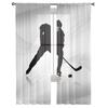 Abstract Hockey Player Modern Curtain For Living Room Transparent Tulle Curtains Window Sheer For The Bedroom Accessories Decor