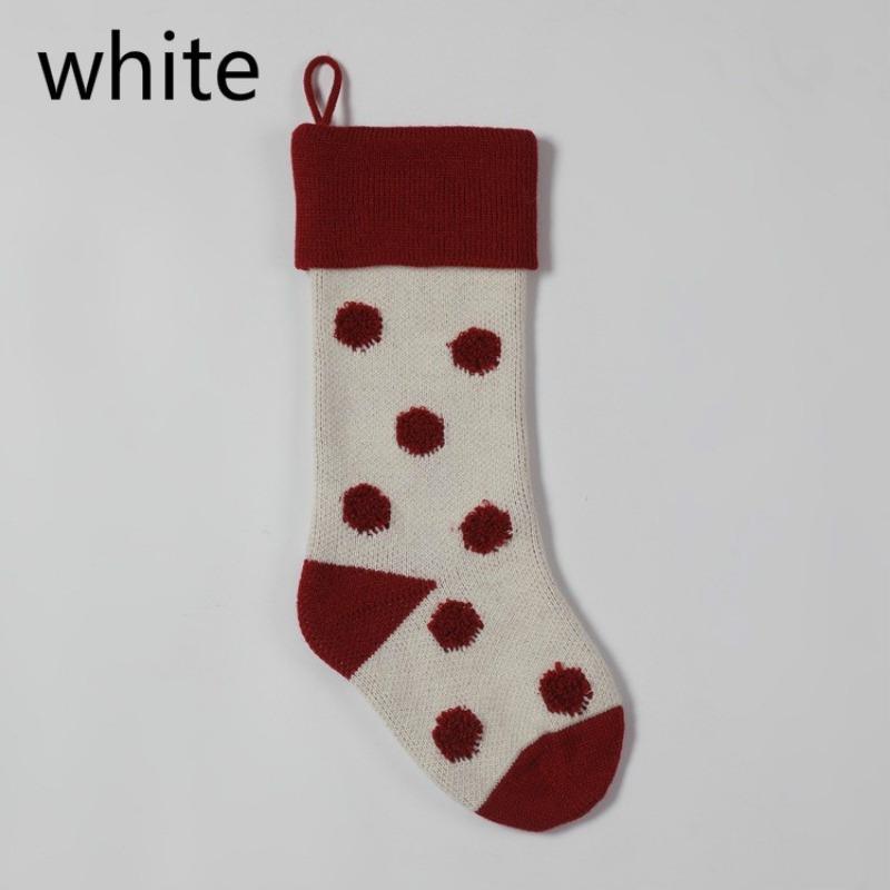 

1 шт. Різдвяна панчоха-шкарпетка, мішечки для цукерок, прикраси-підвіски для дітей, камінний підвісний декор, реквізит для вечірки білий