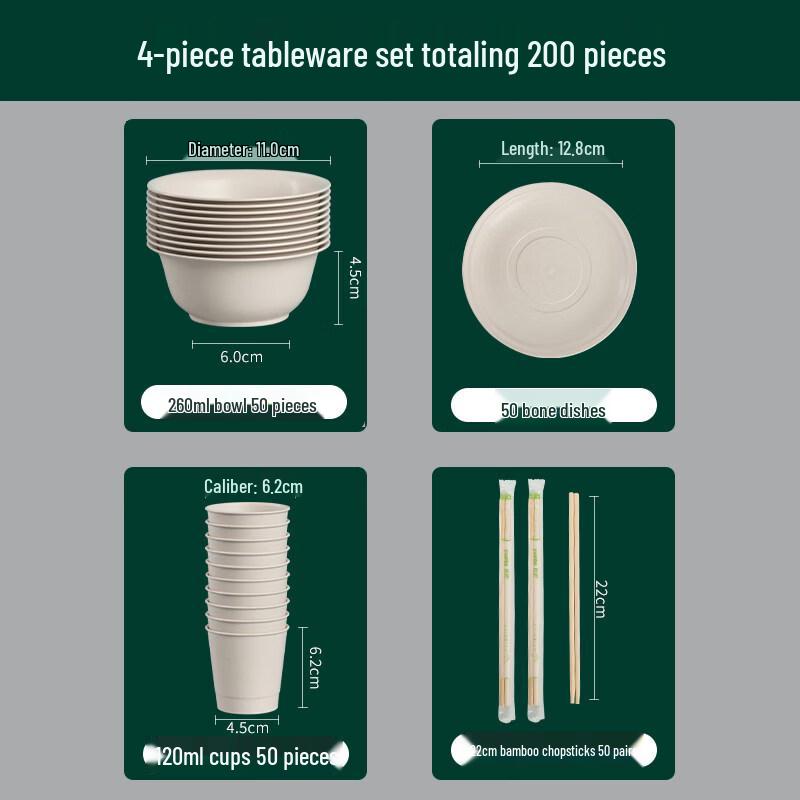 Qianyu Rice Husk Disposable Tableware Set