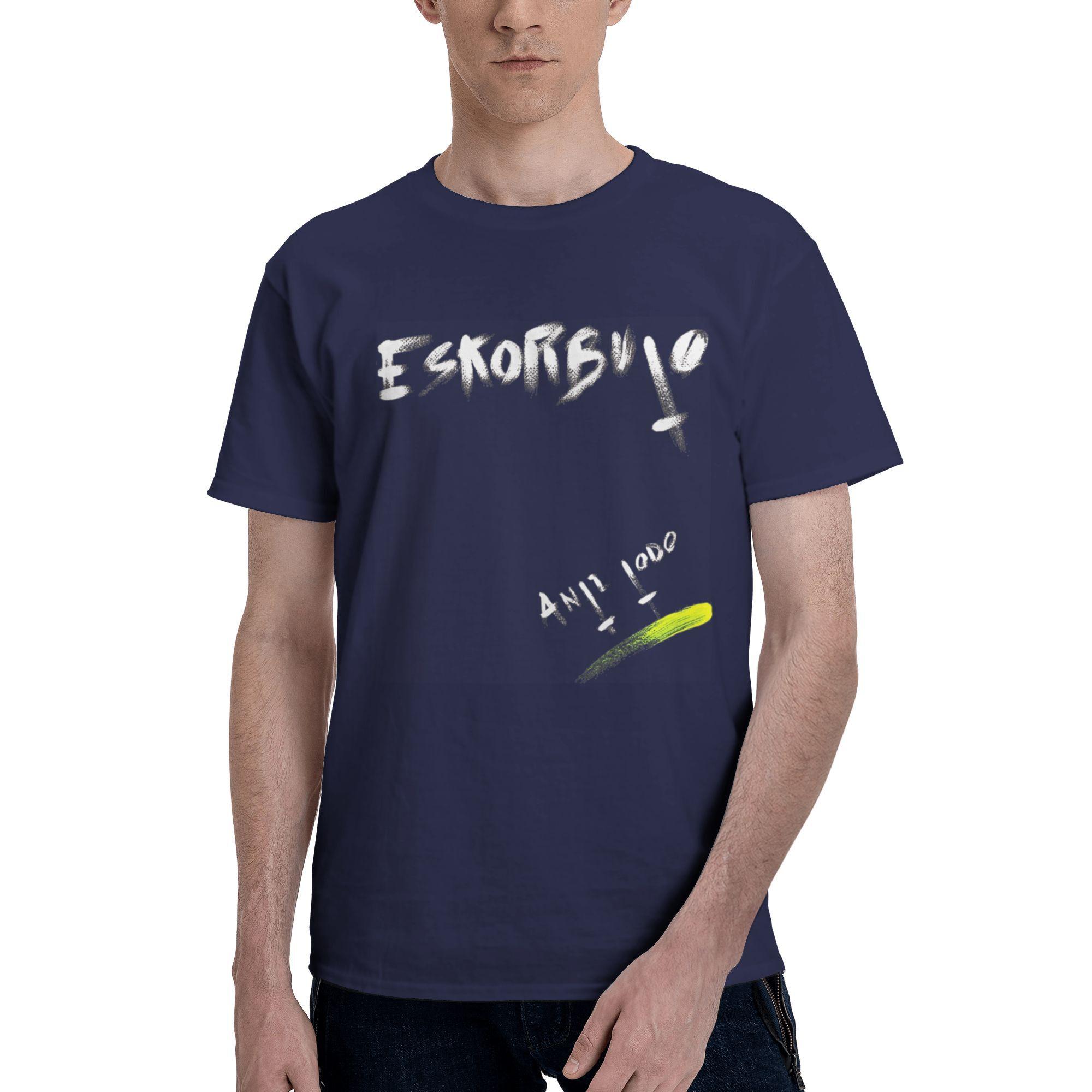 

Mens T-Shirt Eskorbuto T Shirts Hipster Summer Tees Vintage Loose 100 Cotton Clothes Gift S темно-синий