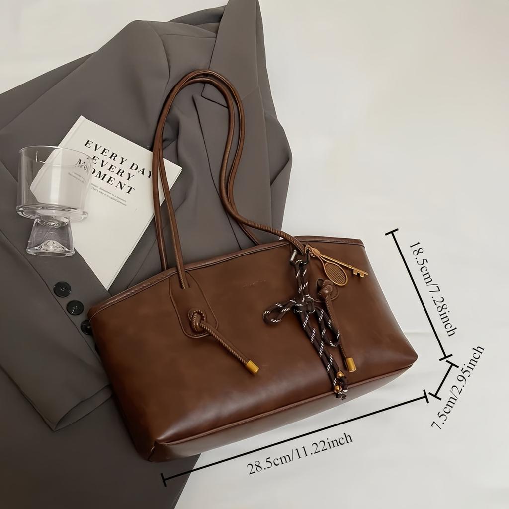 Luxury Vintage Women's Tote - Large Capacity Designer Tote with Convertible Shoulder Strap for Commuting/Work-tan