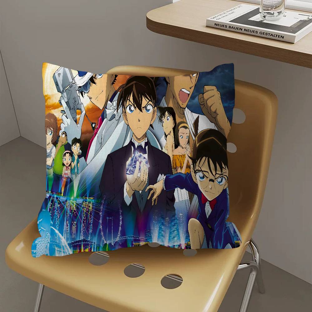 3D D-Detektiv Conan Anime Kissenbezug Auto Überwurfskissenbezug für Sofa Auto Weihnachtsgeschenk 40x40cm 45x45cm