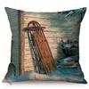 Spring Rural Landscape Pattern Sofa Decorative Cushion Cover Quiet Creek Florals Scenery Cotton Linen Throw Pillow Case Cojines