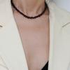 Niche Retro Fashion Personality Irregular Garnet Beaded Collarbone Chain Simple Daily Stacking Sweater Chain Necklace