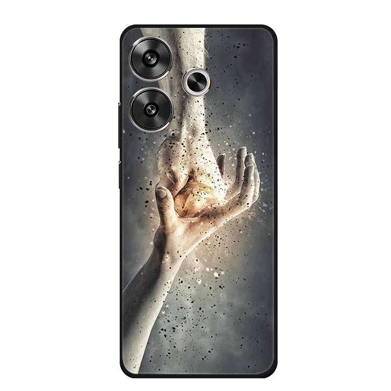 6.79" For Poco M6 4G Case POCOM6 Phone Cover Black Silicone Soft Back Cover Case For Xiaomi Poco M6 4G Case M 6 Protective Coque
