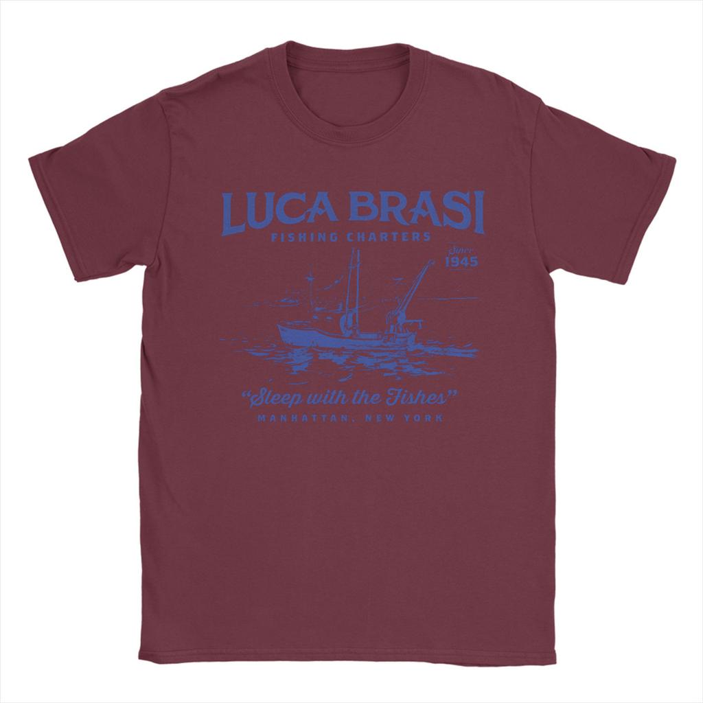 Luca Brasi Fishing Charters 100% Cotton T Shirt For Men Summer Streetwear T-Shirts O Neck Hip Hop Tees Plus Size Pattern Tops