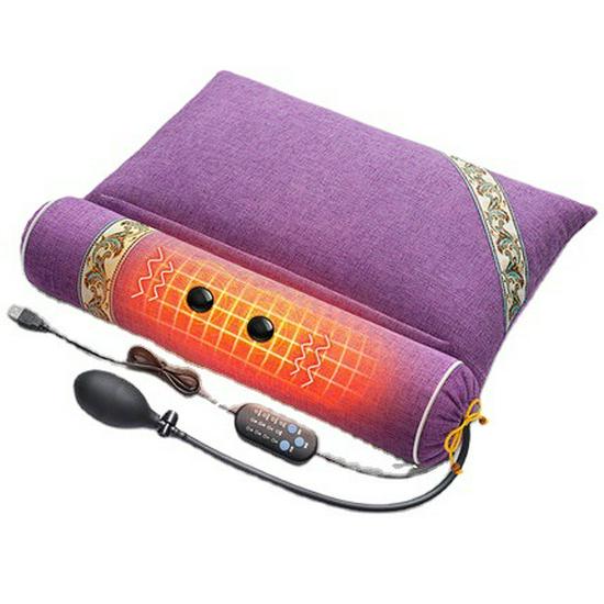 Heated Massage Compress Neck Pillow with Wormwood for Sleep and Cervical Support