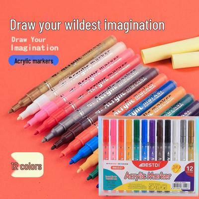 Acrylic Water-Based Marker Pen for Stone, Ceramic, Journaling, and Fluorescent Watercolor Art