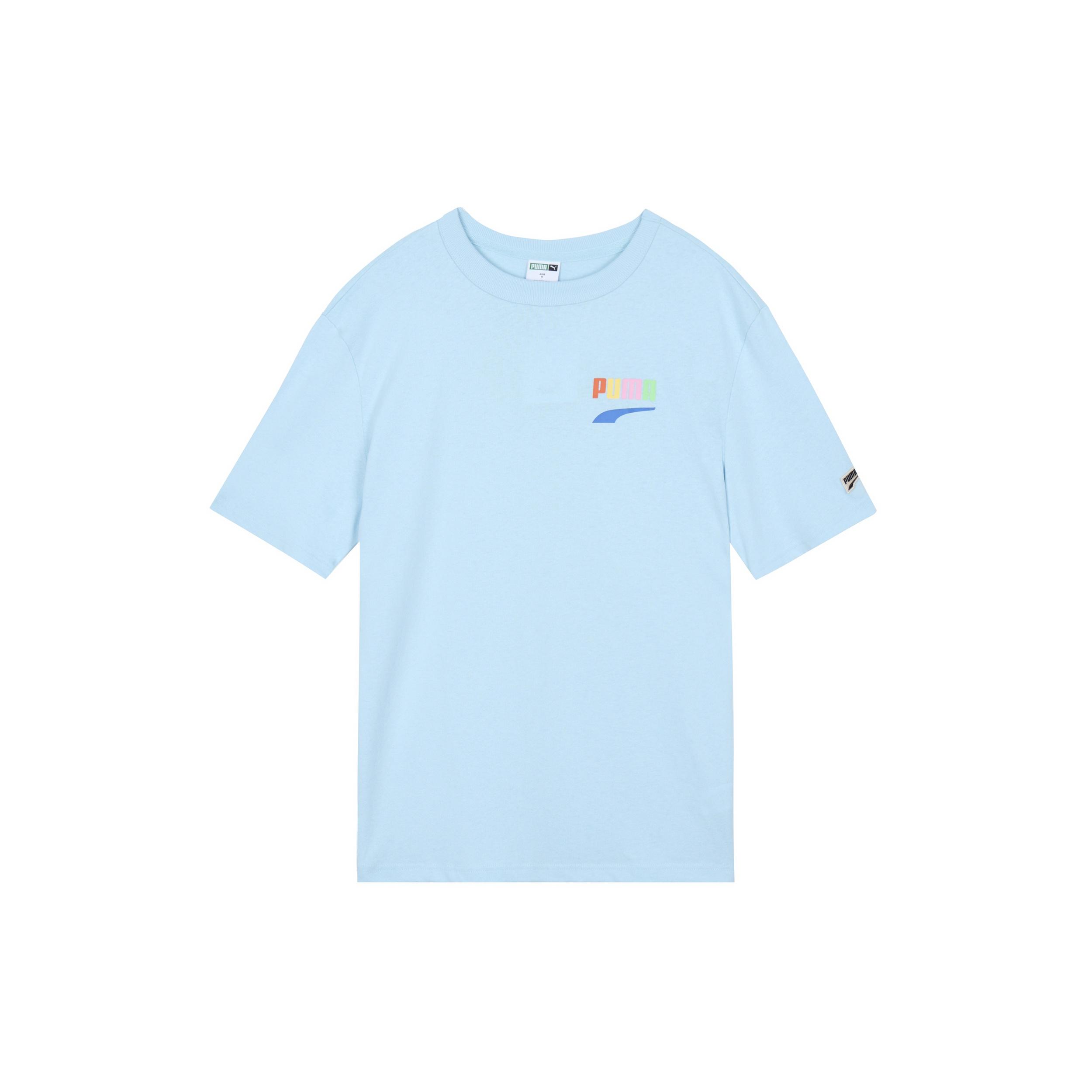 PUMA Printed Casual T-Shirt Blue Yellow Pink Men s 531335-90 XXL