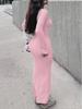 2025 European & American Slim Fit Round Neck Striped Maxi Dress