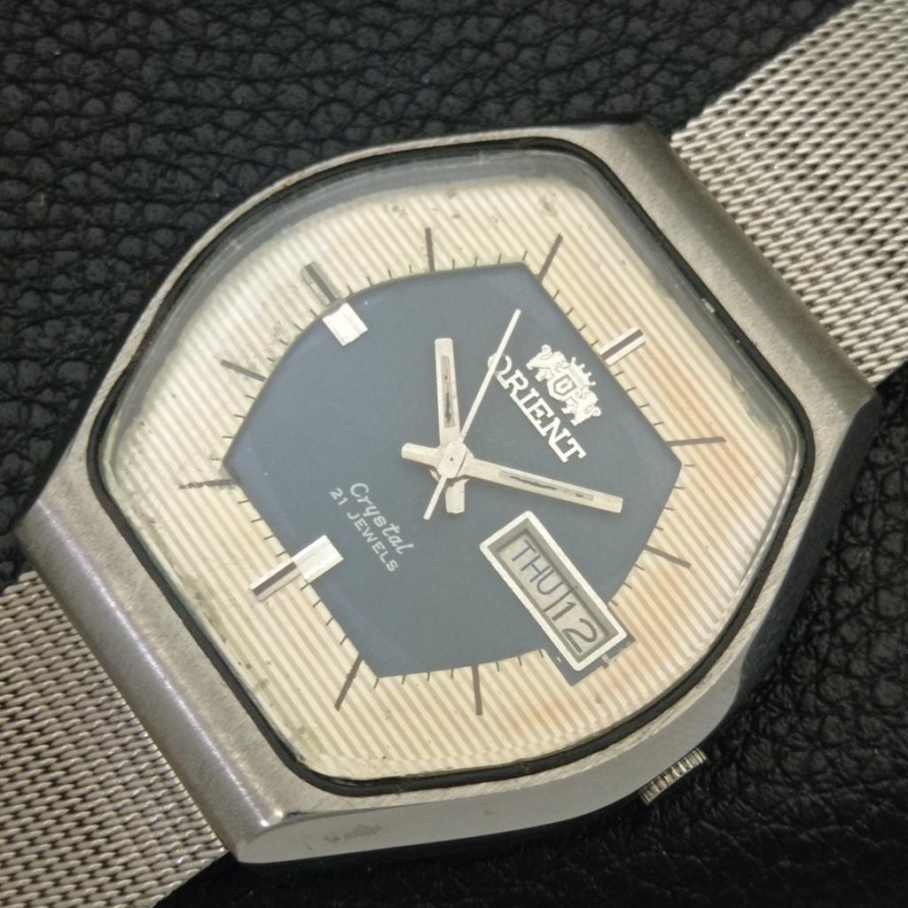JAPAN VINTAGE ORIENT CRYSTAL AUTOMATIC 46941 MENS ORIGINAL DIAL WATCH a703448-1