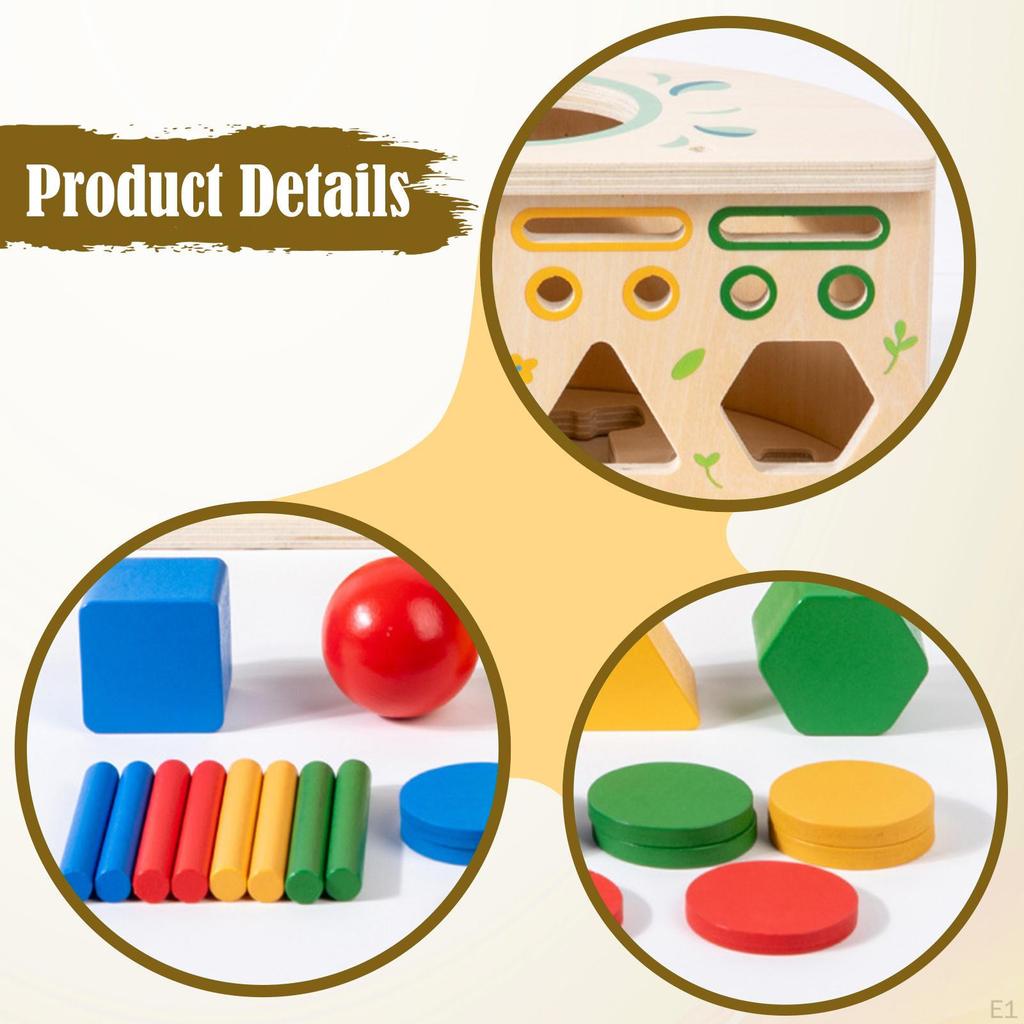 Animal Shape Sorter Fine Motor Skills Color Sorting Toy Wooden Activity Center for Classroom