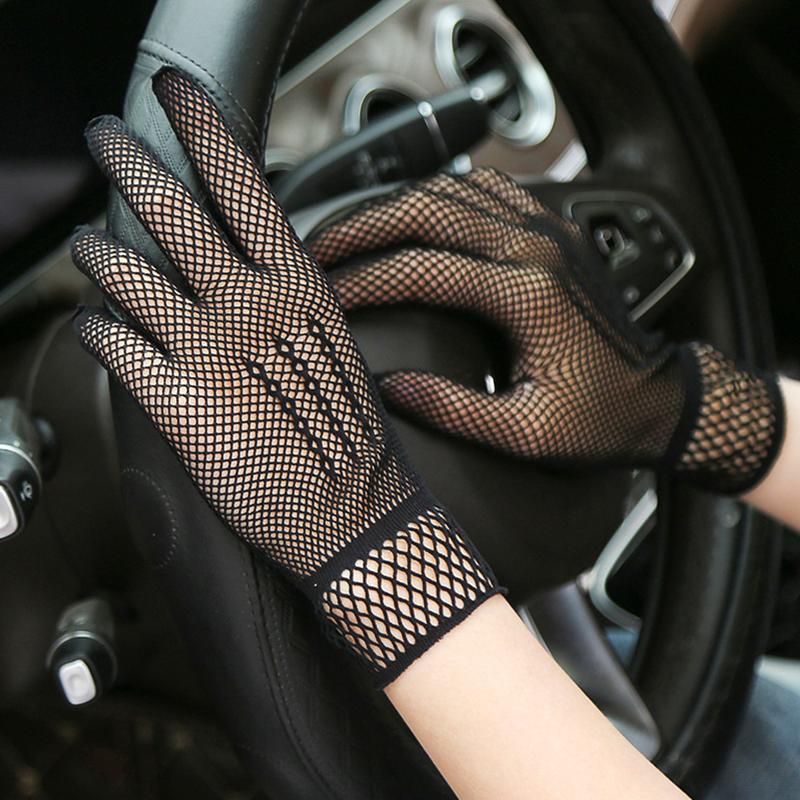 1 Pair  Sale Fishnet Mesh Glove  Women Lady Girl Glove Protection Lace Elegant Lady Style Gloves Black And White