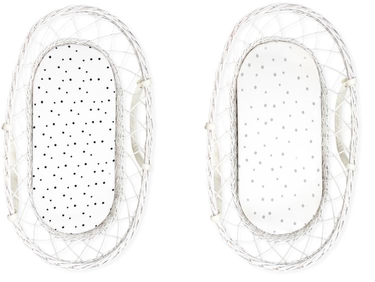 Carrycot Sheet 2-Pack Black Dots/Grey Dots