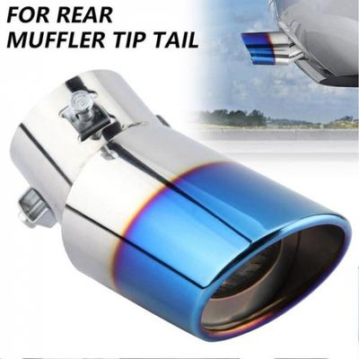 Car Stainless Steel Chrome Round Rear Exhaust Tail Muffler Tip Pipe Universal D