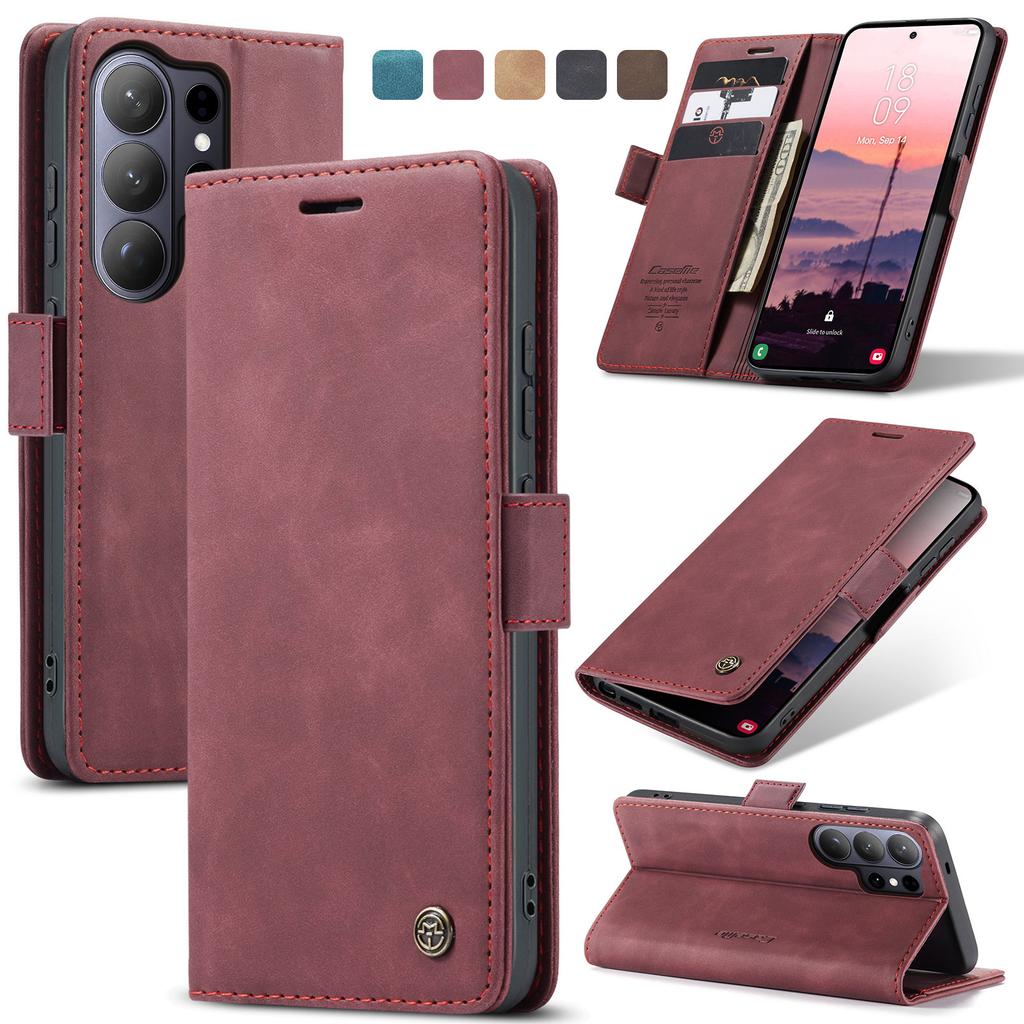 Business Cards Solt Magnet Wallet Leather Case For Samsung S26 Ultra S25 Plus S24 S23 A36 A56 A17 A07 Book Funda Stand Bag Cover