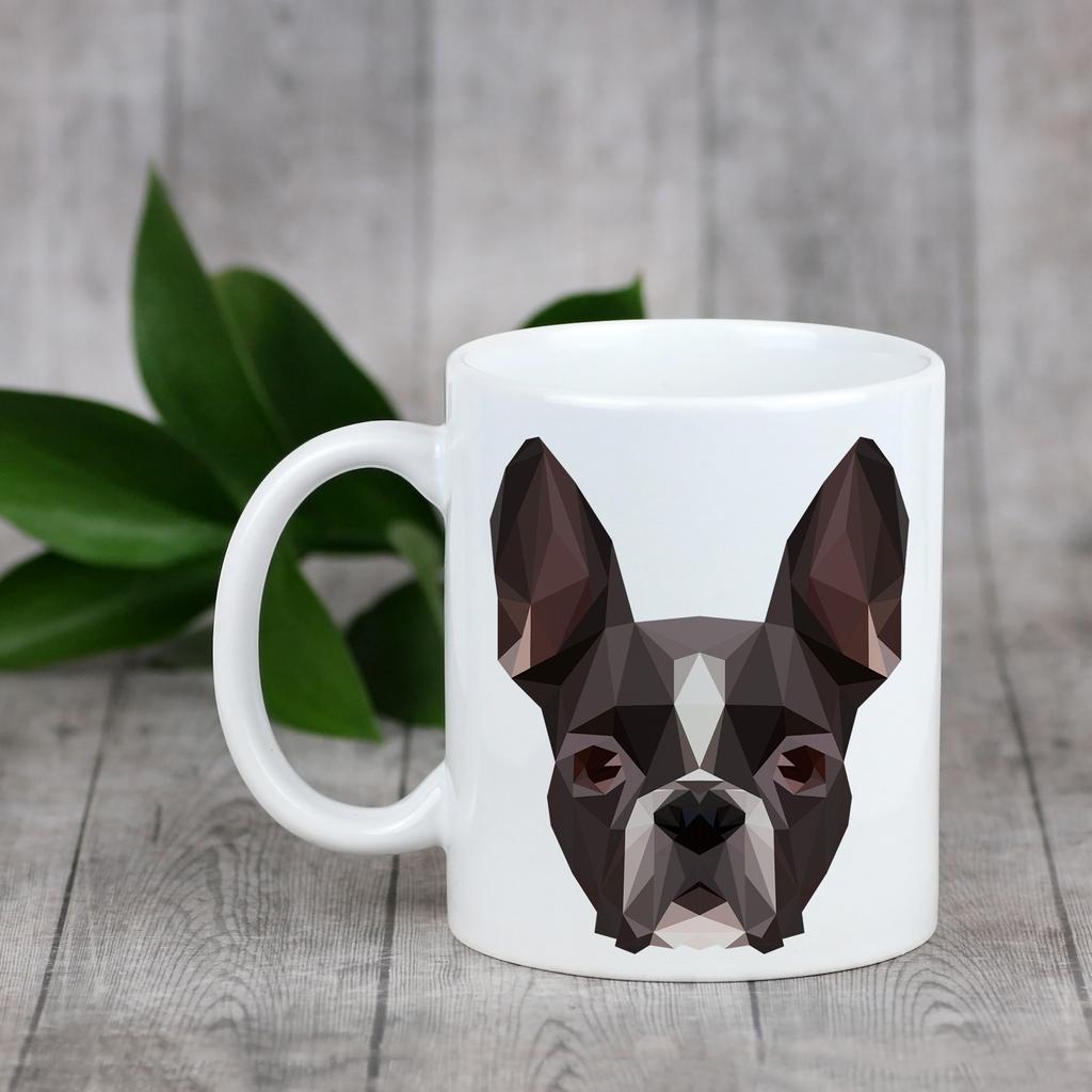 Boston Terrier, Boston Bull Terrier -Kubek Ze Zdjęciem I Napisem Geometryczny Pies Art-Dog