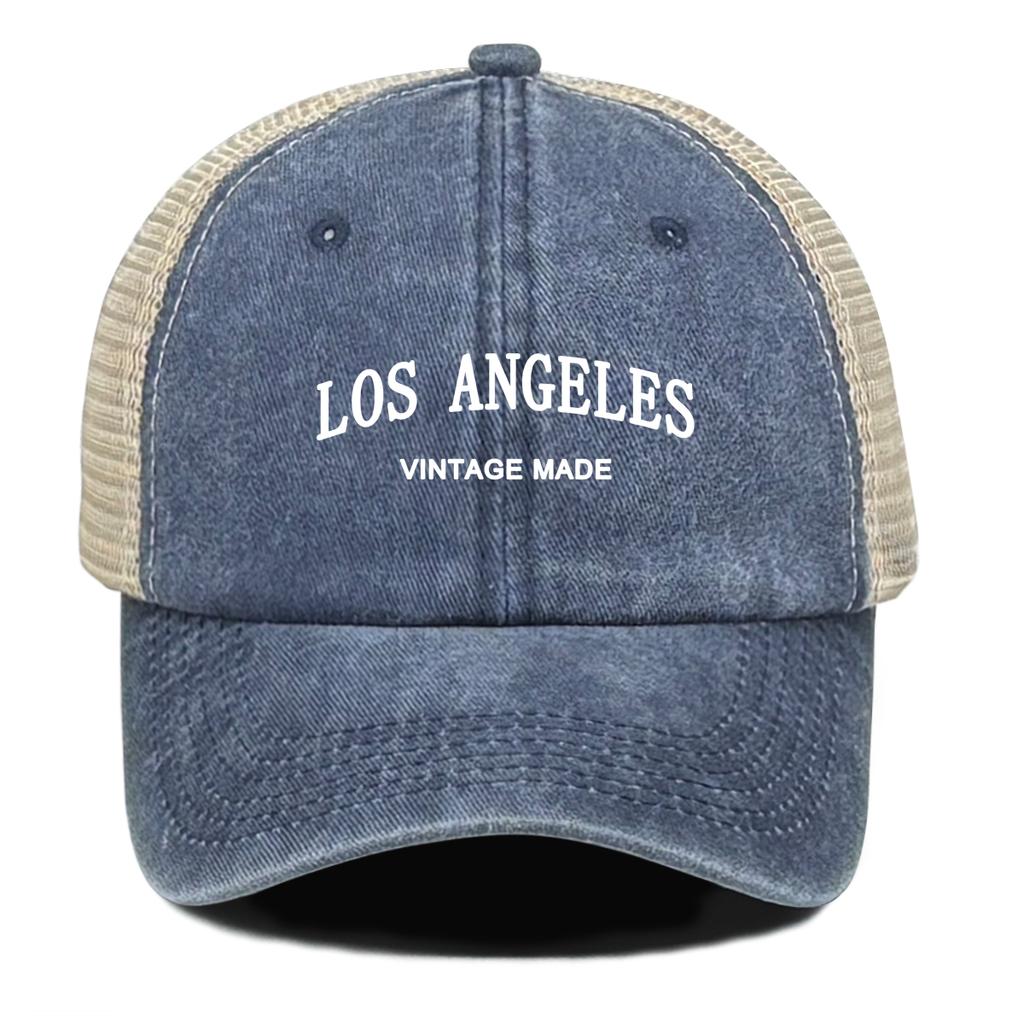 Mesh Cap Adjustable Sun Hat LOS ANGELES Hats For Man Breathable Buckle Snapback Baseball Hat Ideal Choice For Urban Style