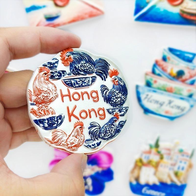 China Hong Kong Fridge Stickers Tsim Sha Tsui Travel Souvenirs Macao Fridge Stickers Home Decoration Wedding Gifts