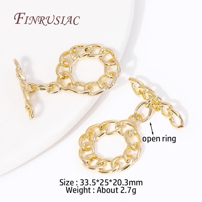 5 Types 18K Gold Plated Brass Round O Toggle Clasps, Dainty Necklace/Bracelet Connect Clasps For DIY Jewelry Making Supplies