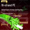 Lei Qiang 16-Strand PE Line: Ultra-Strong, Wear-Resistant, Long Cast for Blackfish & Sea Fishing, Main Yatai Special, Genuine Quality.