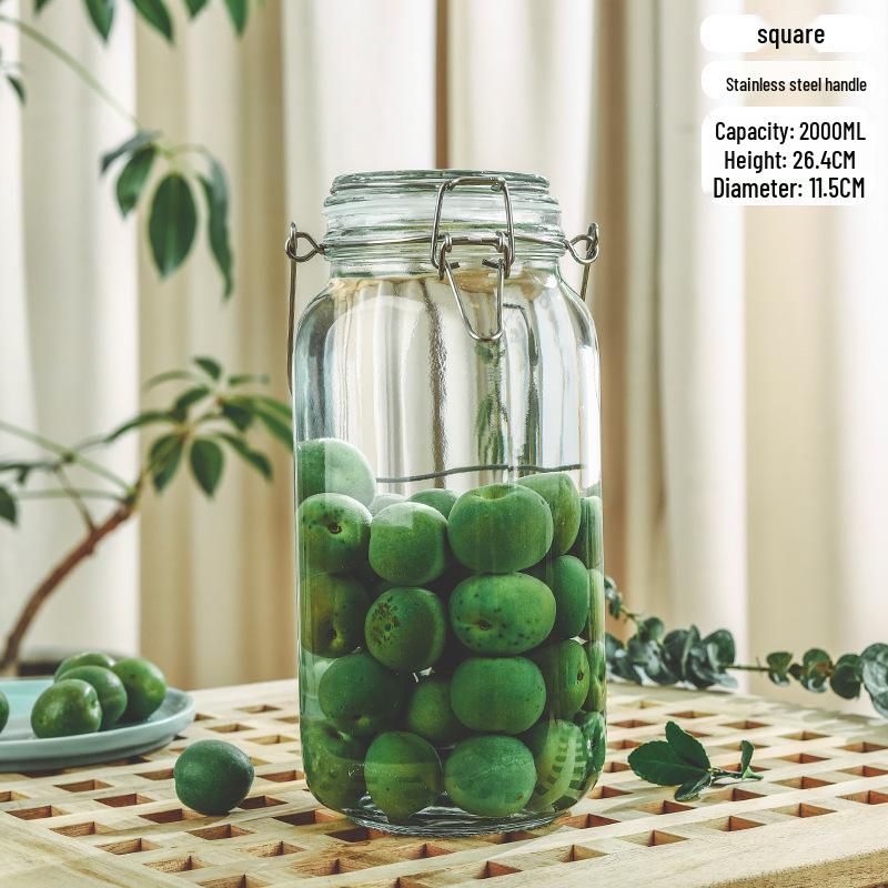 Glass Sealing Jar with Stainless Steel Buckle for Food Storage - Ideal for Tea, Grains, and Cereals In the Kitchen