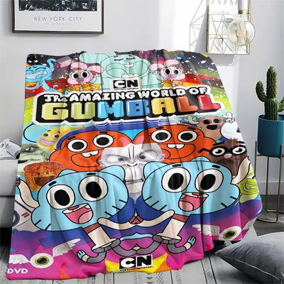 1Pc Gumball Amazing World Print Flannel Blanket, High Quality Comfortable for All Seasons, Home Decor, Warmth and Comfort, Perfect for Christmas Gifts