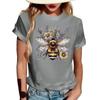 Women's Top Round Neck Casual Printed Short-sleeved T-shirt Top