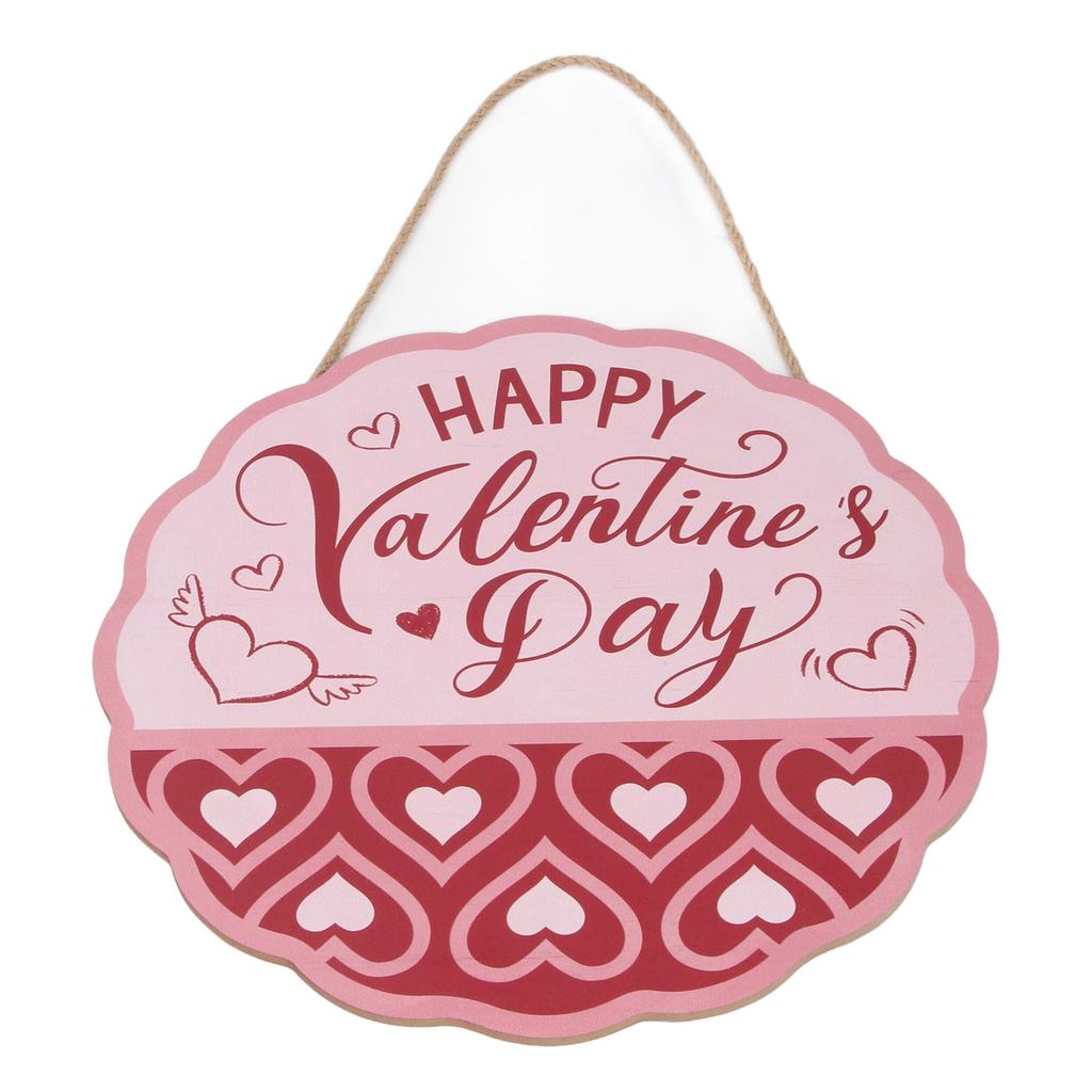 Happy Lovers" Day Welcome Sign for Front Door 11.4 Inch Boxwood Love Hearts Round Door Hanger Sign