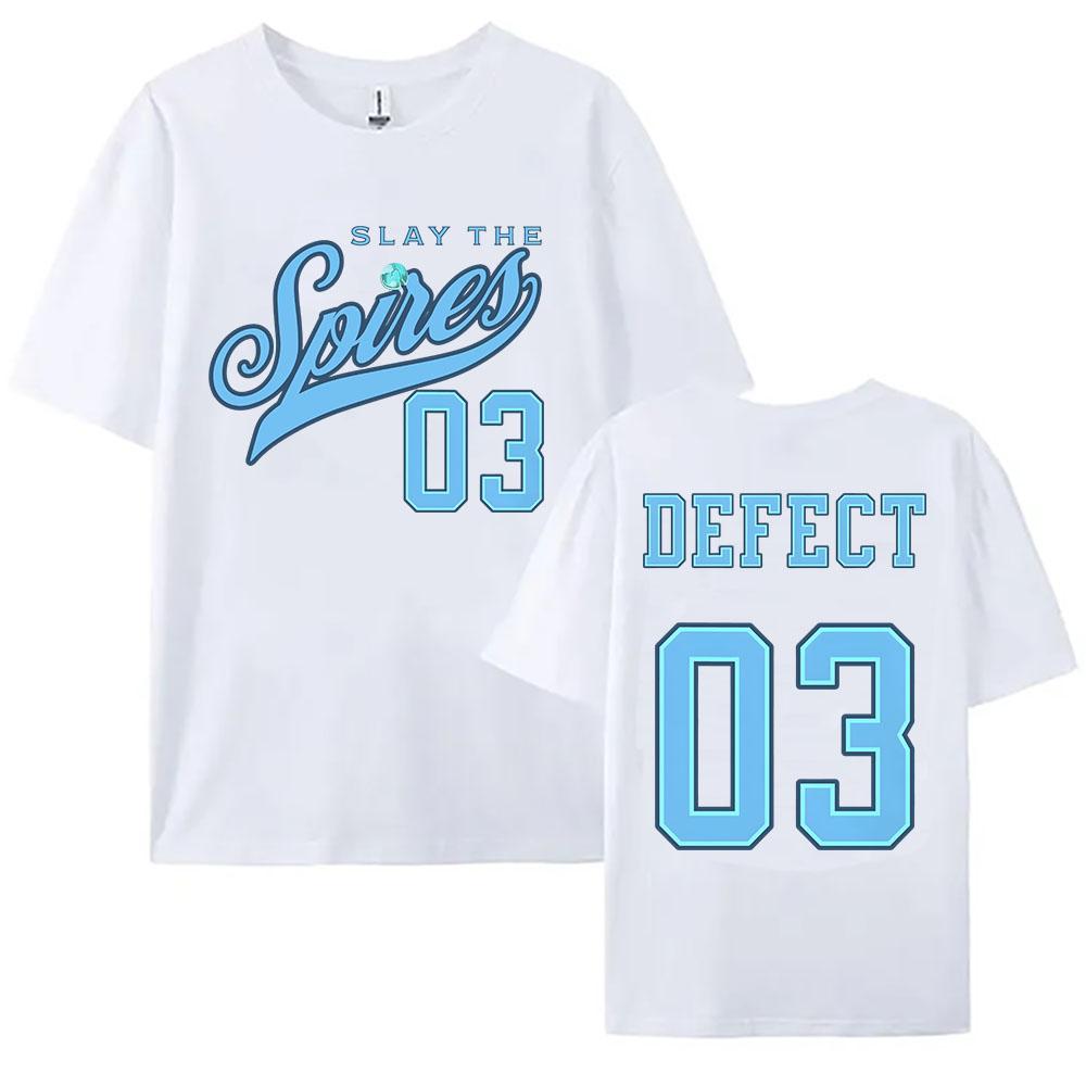 

Game Slay The Spire 2 Defect Character Tee Short Sleeve O-neck Summer Female T-shirt Casual Loose Design Graphic Merch Women Top XS белый