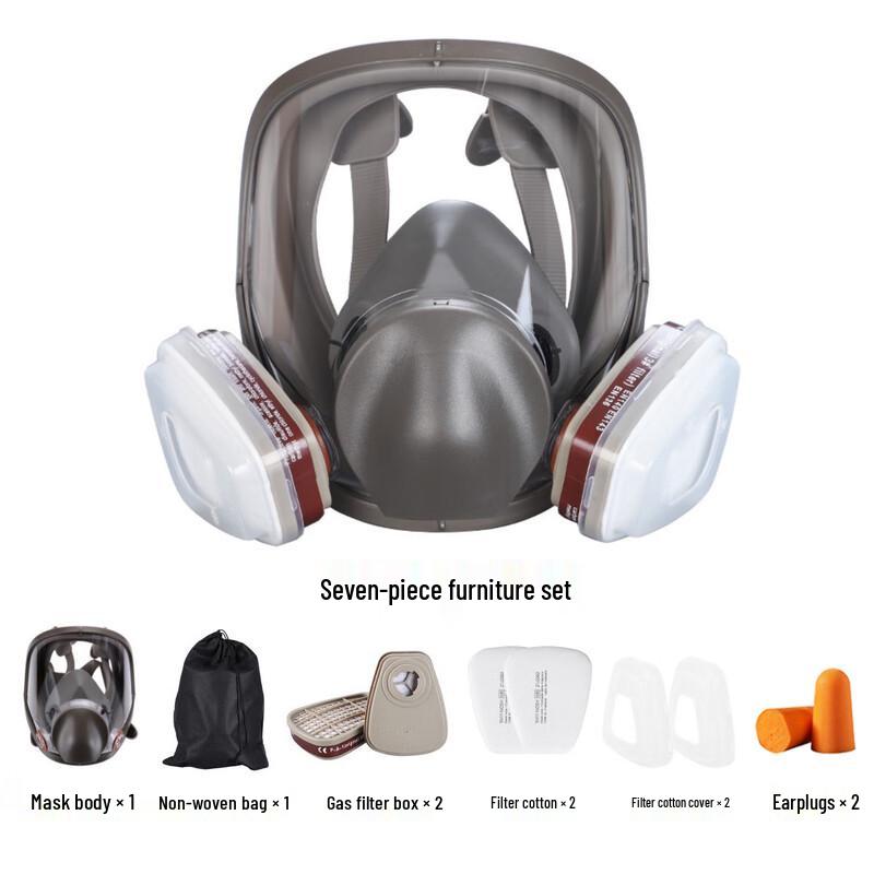 Brangdy Full-Face Respirator Mask Kit with Earplugs One Size