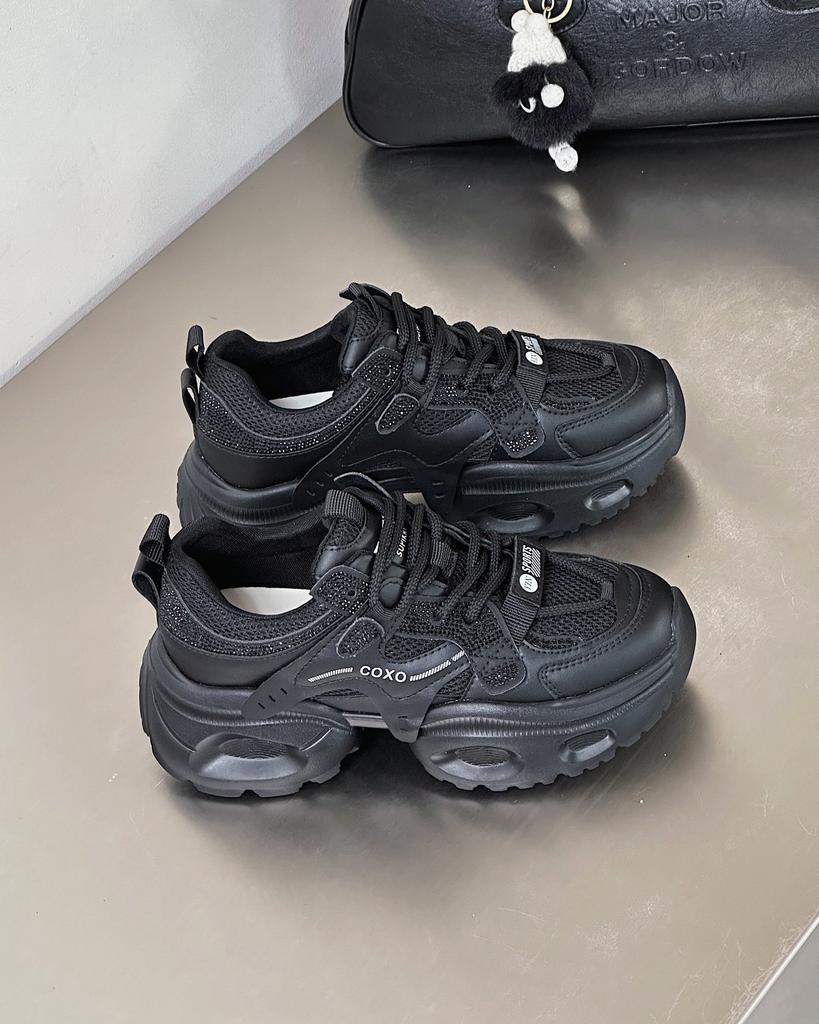 Muffin platform leather dad shoes women's 2025 autumn new popular small light casual versatile sports shoes