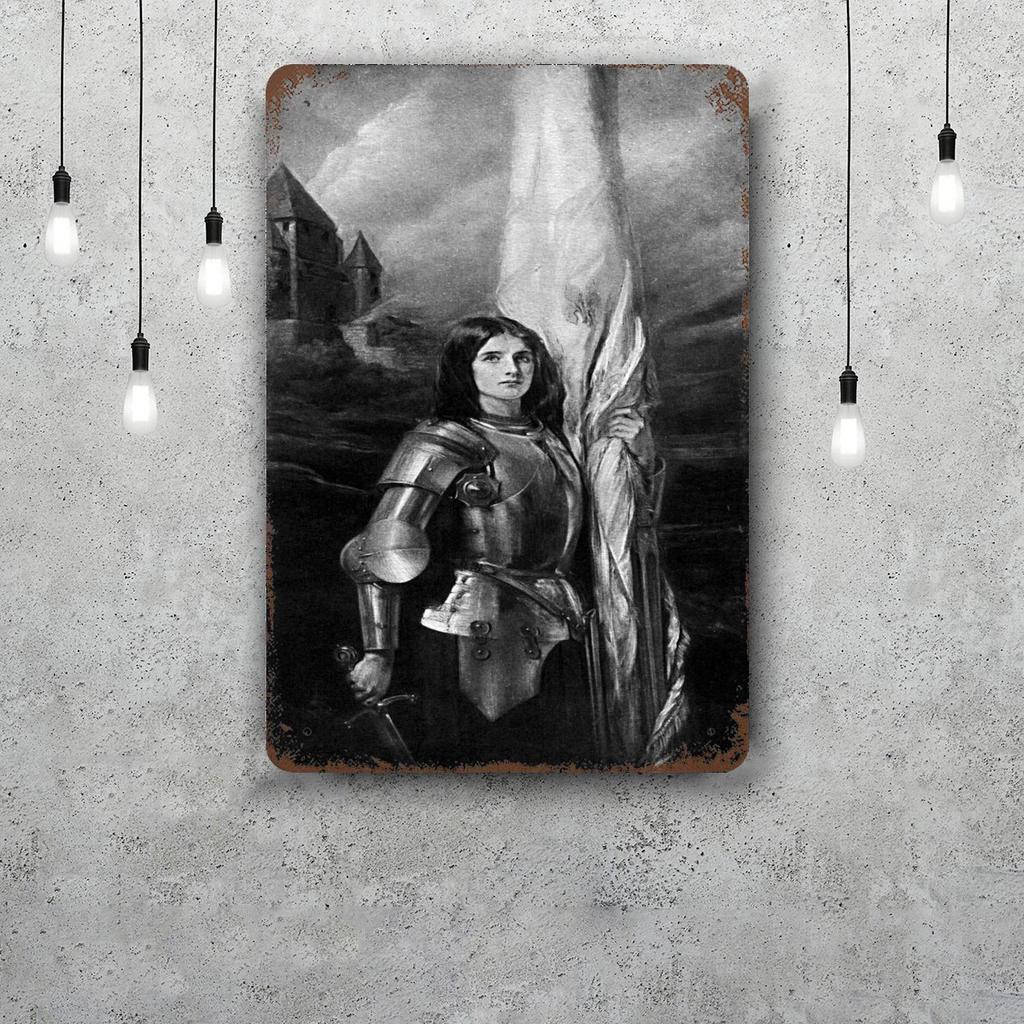 St Joan of Arc Vintage Metal Tin Signs Posters Decor Retro Metal Plaque Wall Art Decor for Garage Bar