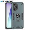 KEYSION Shockproof Armor Case for HONOR 400 Pro 5G Soft Silicone+PC Metal Ring Stand Phone Back Cover for Huawei Honor 400 5G