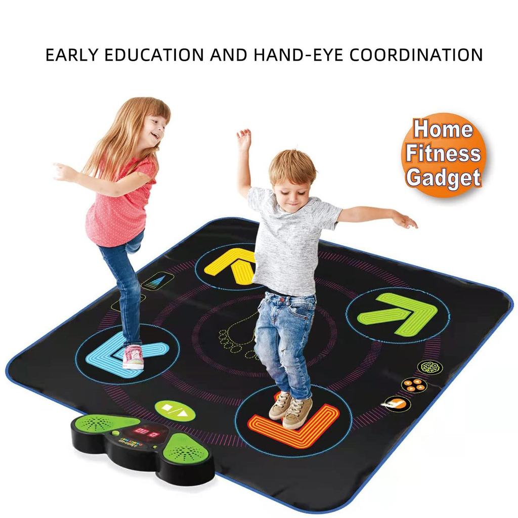Kids Dance Mat, Girls Dance Pad, Anti-Slip Dance Playmat with 4 Fun Games, 8 Built-in Music & AUX for Kids Ages 3 4 5 6 7 8 9 10+ Year Old
