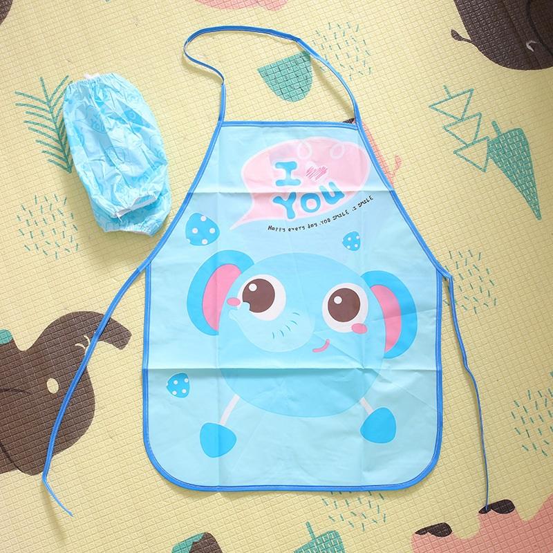 

Cartoon Children Waterproof Apron & Sleeve Guard Set, Anti-Stain Art Cooking Apron