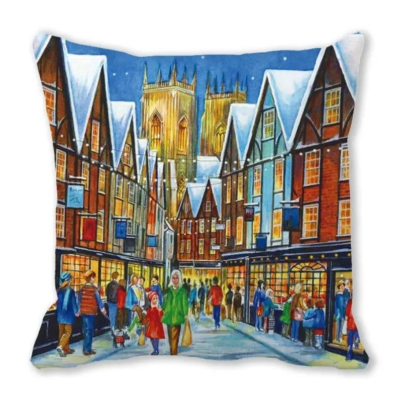 Christmas Themed Pillowcases Car Accessories Office Santa Claus Living Room Sofa Home Pillowcases