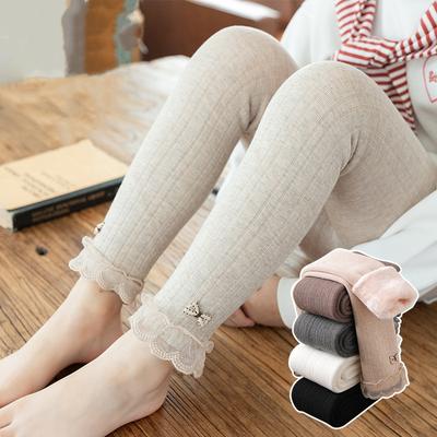 Baby Mädchen Leggings Kinder Strumpfhose Dicke Strumpfhose Kinder Mädchen Weiche Baumwolle Spitze Schleife Skinny Hose Strickstrumpfhose Winter