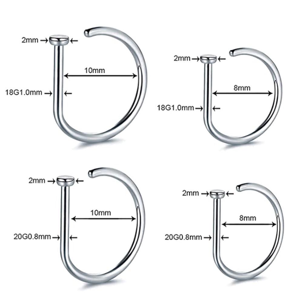 D-Shaped Nose Ring F136 Medical Titanium Steel Piercing Jewelry