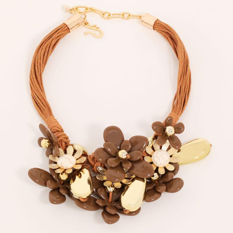 

Statement Necklace with Flowers Design for Women Trendy Beach Party Jewelry