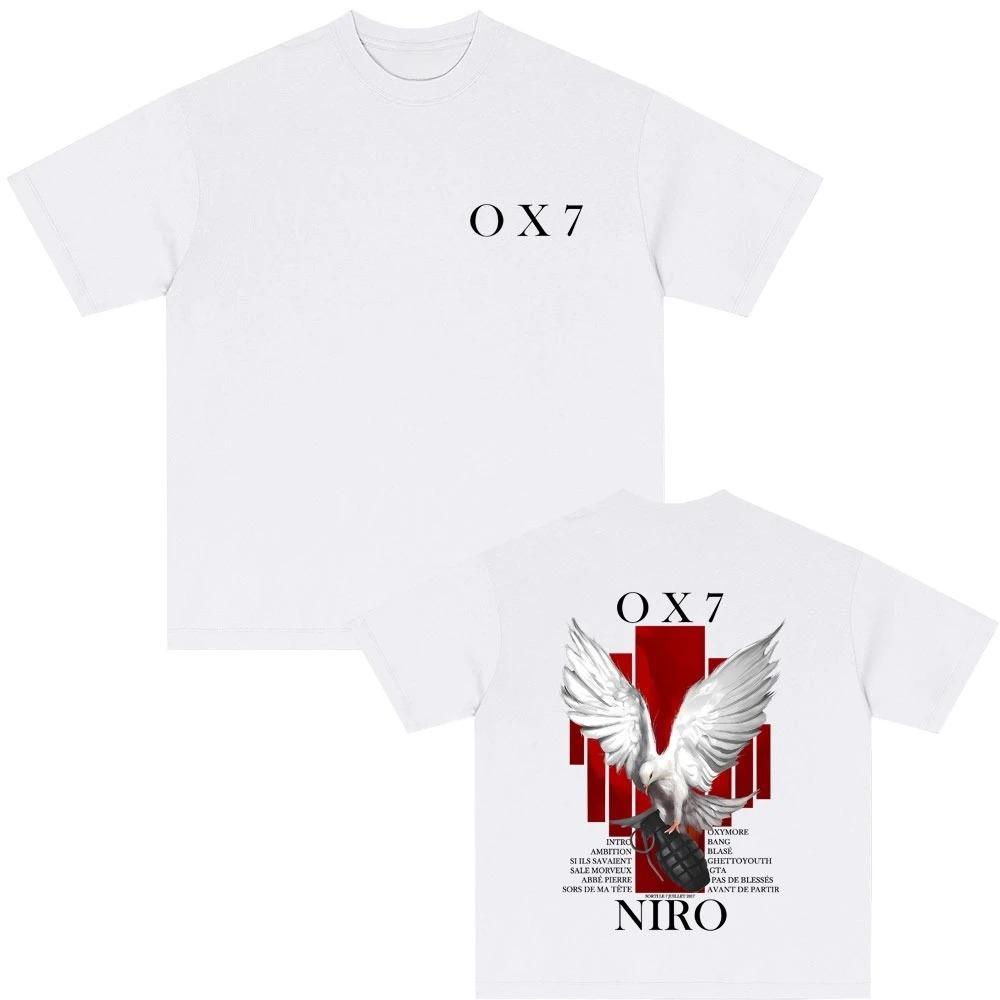 Rapper Niro OX7 Album T-shirt Men Women Hip Hop Fashion Pop Music Streetwear Unisex Vintage Casual Oversized Crewneck T Shirts