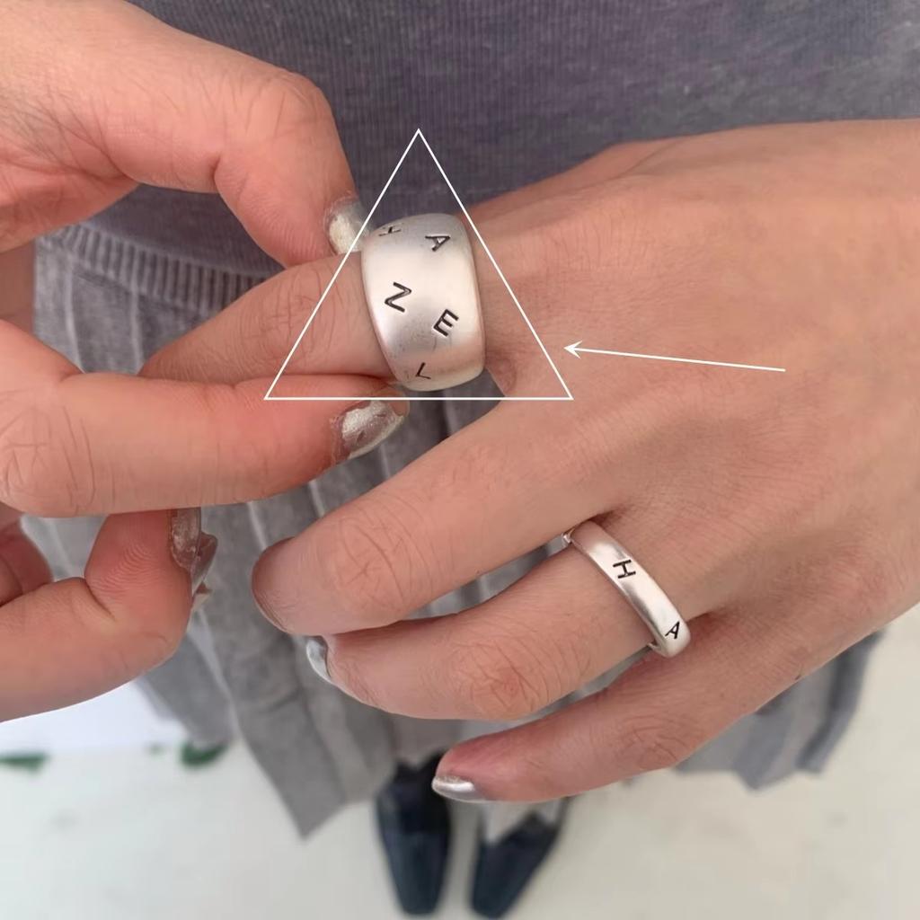 PANJBJ 925 Sterling Silber Dicker Doppelring für Damen Mädchen Geschenk Minimalismus Neutral Öffnend Breiter Schmuck Dropshipping