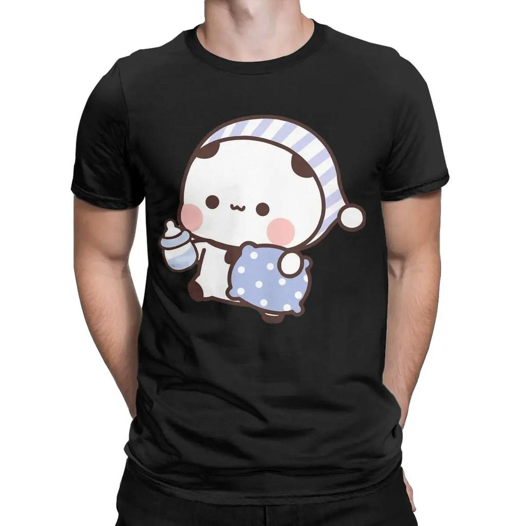 Men Bubu Panda Going To Sleep With Dudu Bear T Shirts 100% Cotton Clothes Crazy Short Sleeve Crewneck Tees Size T-Shirt 71813