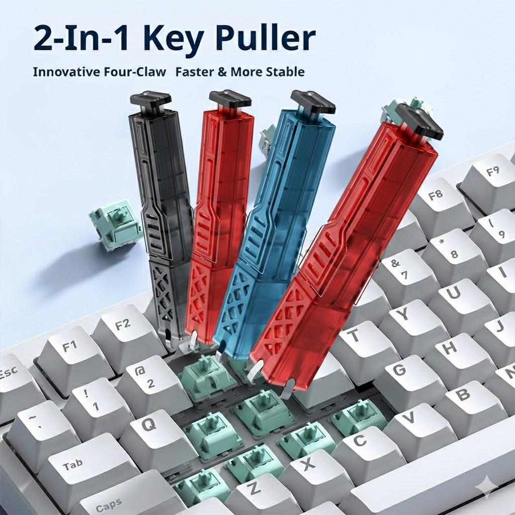 2-in-1 Keyboard Keycap Puller Switch Extractor Tool Universal Key Cap Shaft Remover Kit For Gaming Keyboard Repair