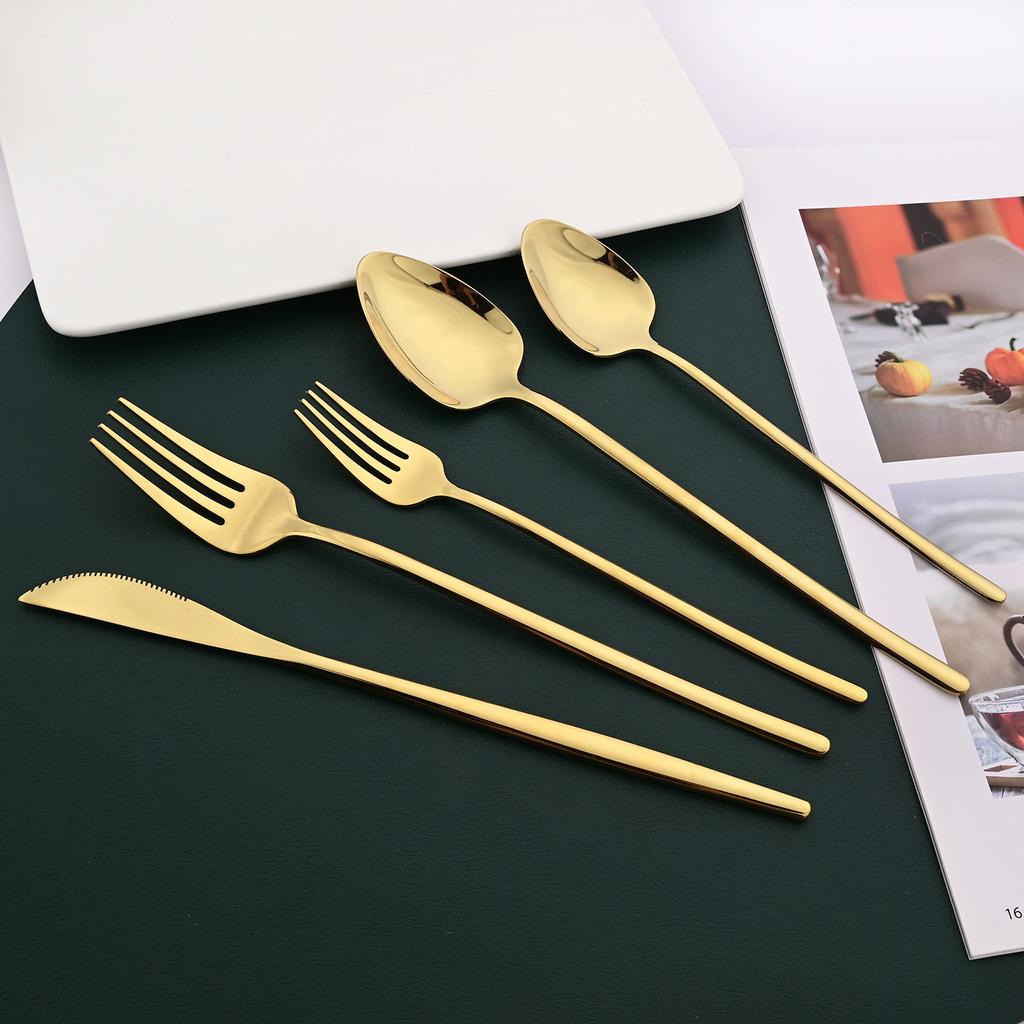 30 ks (6Nastavte) Příbory 18/10 Nádobí z nerezové oceli Nůž Vidlička Lžíce Nádobí Kuchyňské příbory Nádobí v myčce Bezpečné příbory Leštěnka na zrcadla